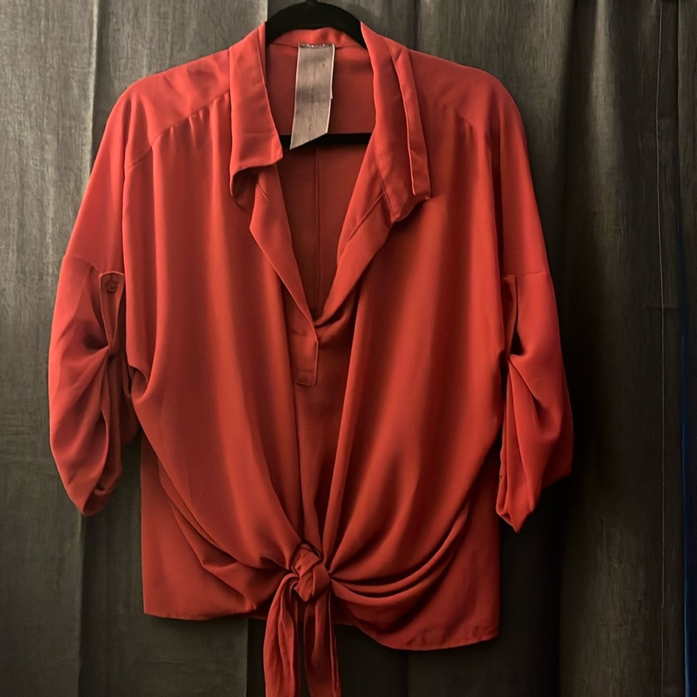 Sheer Red Blouse
